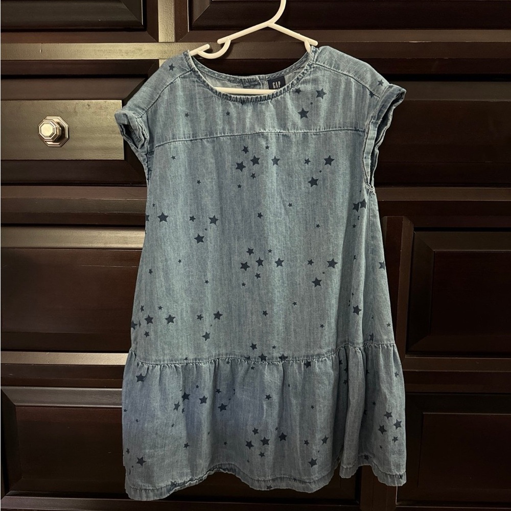 Gap Kids Denim Star Print Dress Small